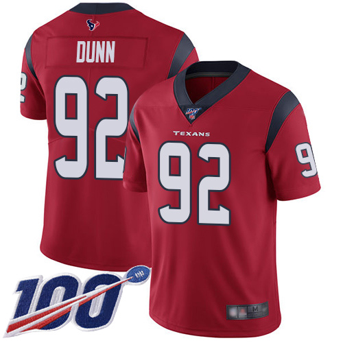 Houston Texans Limited Red Men Brandon Dunn Alternate Jersey NFL Football #92 100th Season Vapor Untouchable->youth nfl jersey->Youth Jersey